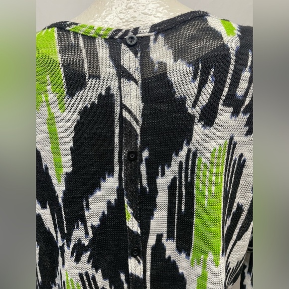 Chelsea & Theodore LS, crew neck, 2 pc. Sweater, black, white & green, size L - Picture 5 of 5